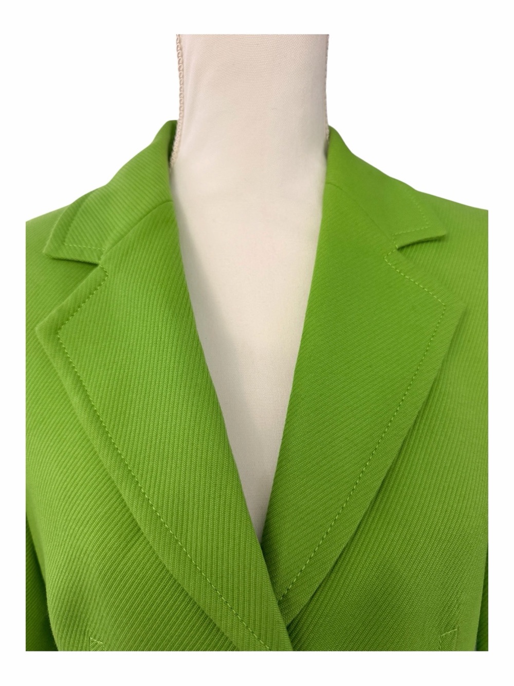 Talbots Lime/Apple Green 100% Cotton Blazer Size 8 Two Button Tailored Jacket - Picture 2 of 14